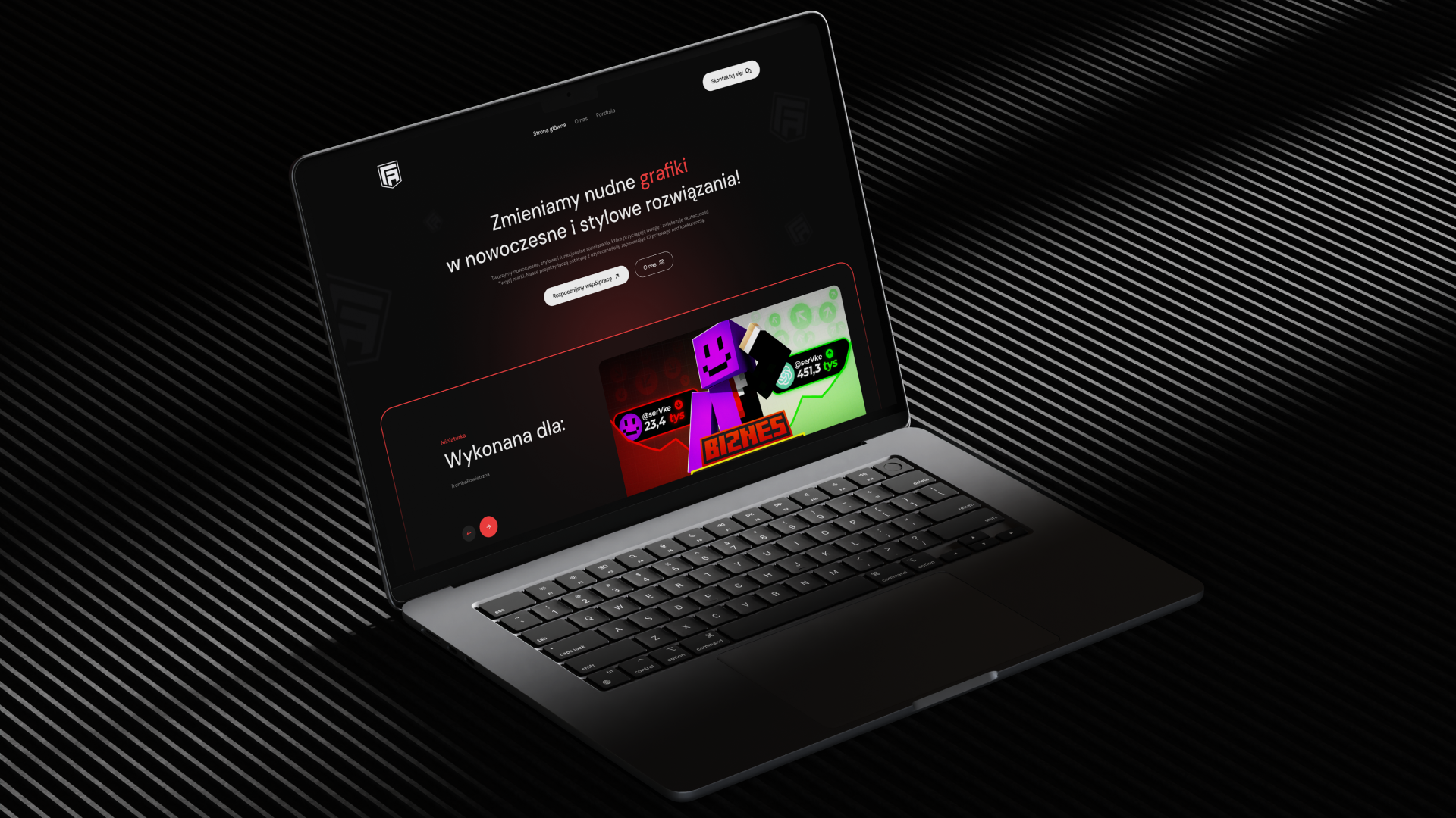 FreshAgency – design strony portfolio gaming