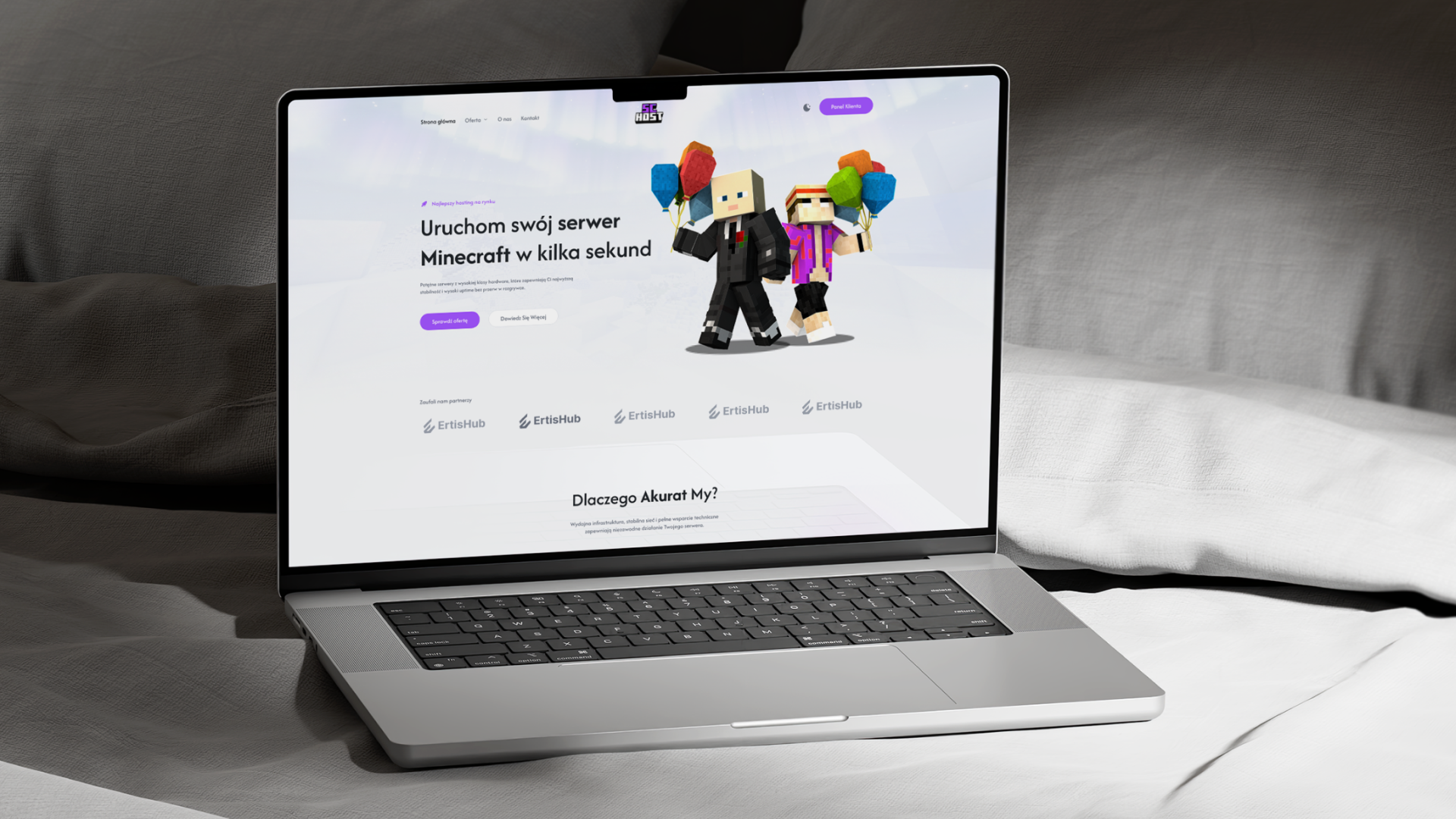 Schost – design strony hosting Minecraft